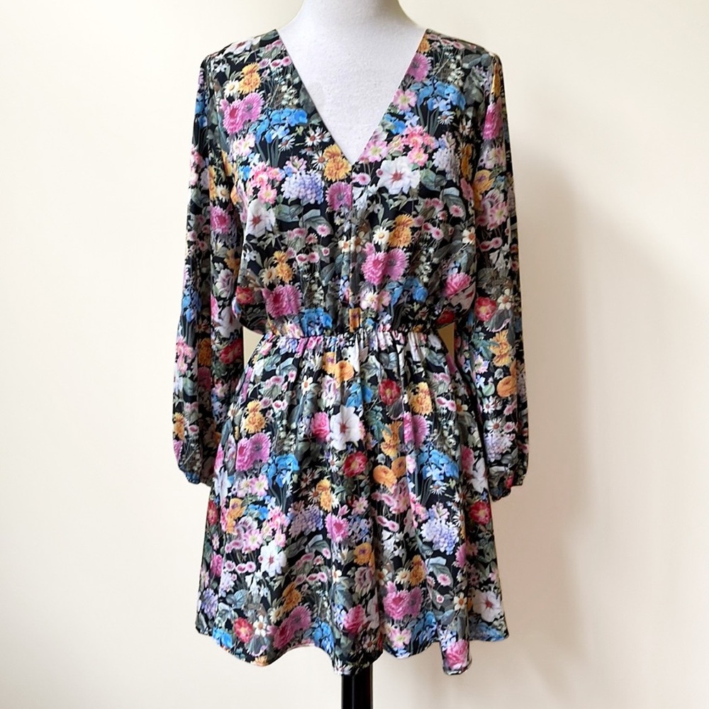 Ouropean Ztation Floral Mini Dress Medium